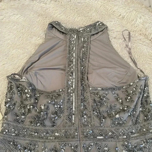 Adrianna papell size 16 Silver floor length gown - Picture 13 of 16